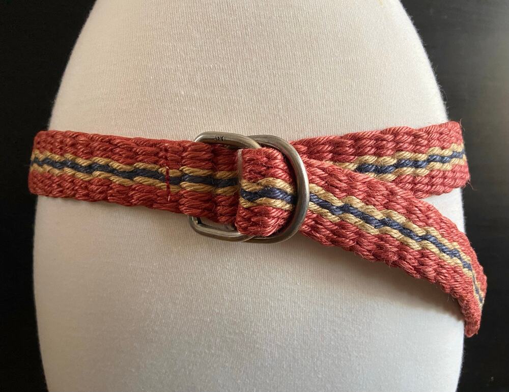ABERCROMBIE & FITCH Pink Striped Woven Hemp Belt sz OS (Unisex)